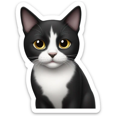 black and white cat sticker