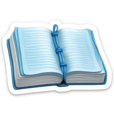 libro celeste claro con detalles en azul oscuro sticker