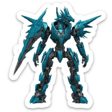 futuristic spiky dragon-Bionicle-mecha full body sticker