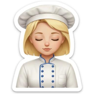 Blonde female chef sleeping  sticker