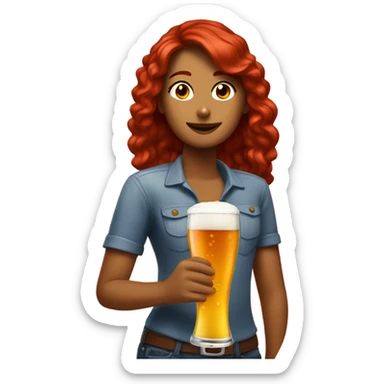 amigas pelo rojo tomando una cerveza sticker