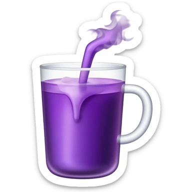 cup with purple drink in it but the drink had smoke coming out the top sticker