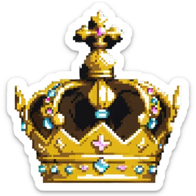 gold crown with jewels sticker