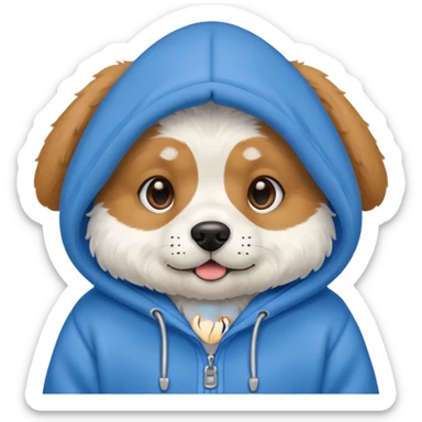 Dog wearing hoodie sticker