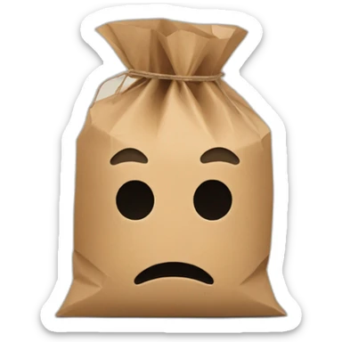 a person hiding their head in a paper bag sticker