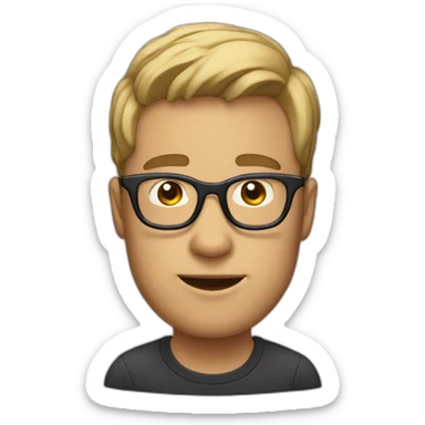 guy in glasses with dap sticker