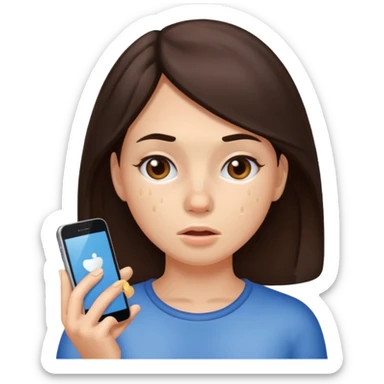 brunette woman with lots of acne sticker