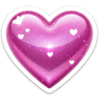glitter pink heart sticker