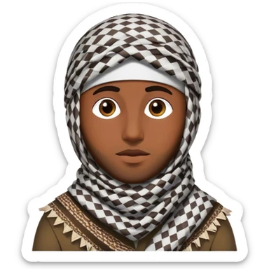 un homme porte une bavette Palestine sticker