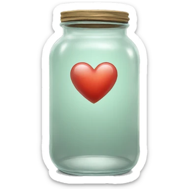 heart inside a glass jar sticker