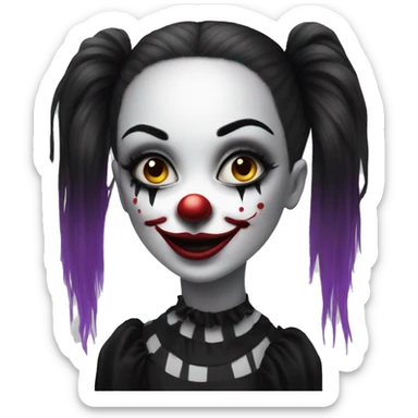 Goth girl clown sticker