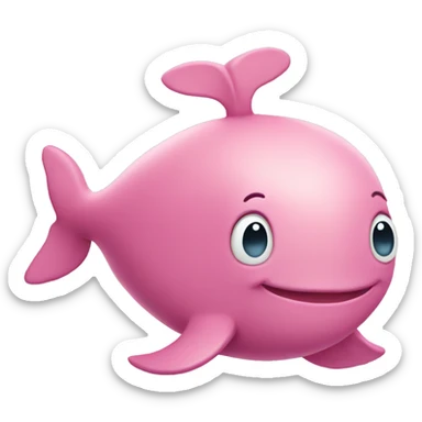 Pink whale with heart eyes  sticker