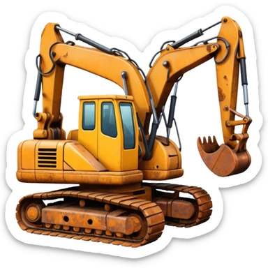 Pain on an excavator sticker