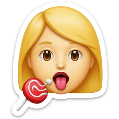 Dil cıkaran(😜) emoji şeker yiyor sticker