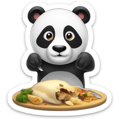 Panda who is sharing a meal with marine lepen sticker