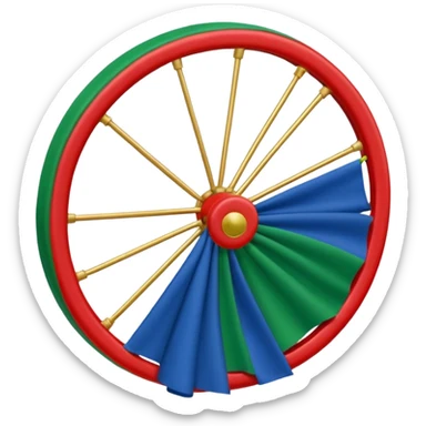 Drapeau bleu et vert avec une roue rouge zvec 24 rayon sticker