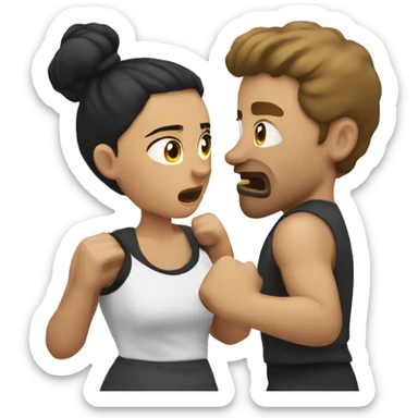 Women rumble a man  sticker