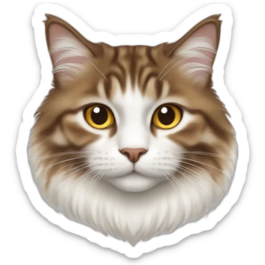 Brown amd white Siberian cat sticker