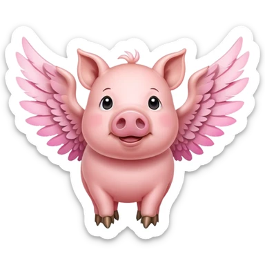 Un cerdo con alas sticker