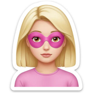 Girl with pink self care under eye patches sticker