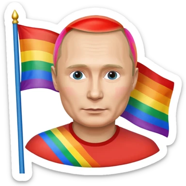 putin with pride flag sticker