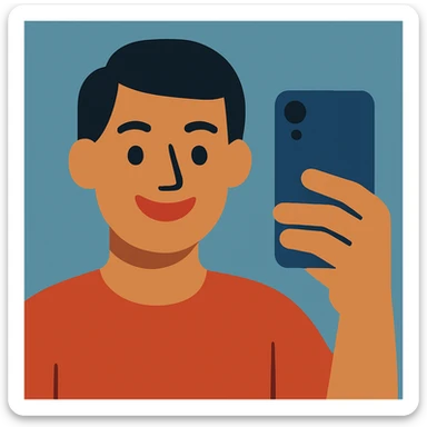 Flat design style selfie sticker