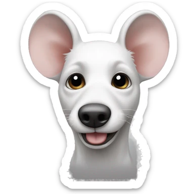 Black and white rat dog big ears sticker