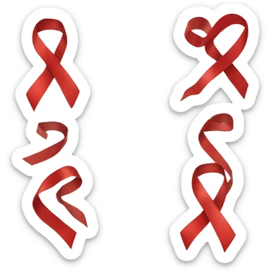 red ribbon  sticker
