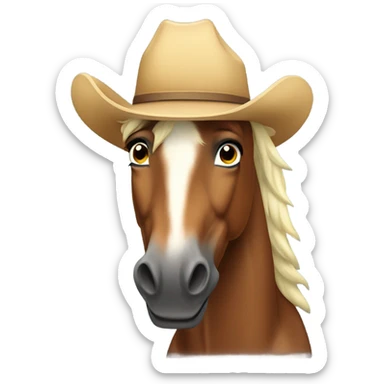 Horse with cowboy hat sticker