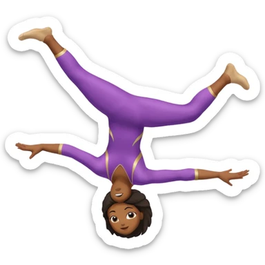 black girl doing a gymnastics backflip roll sticker