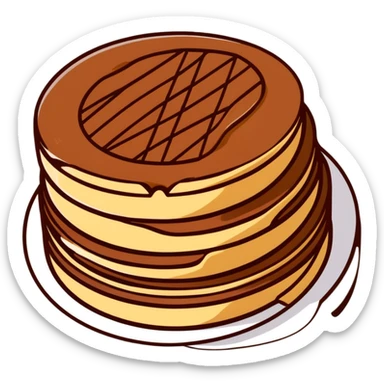 round chocolate wafer covered in chocolate with peanut butter cream filling sticker