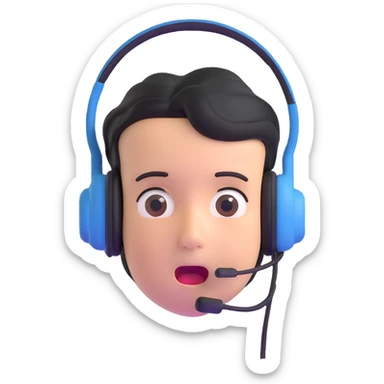 IShowSpeed surprised face, headset on sticker