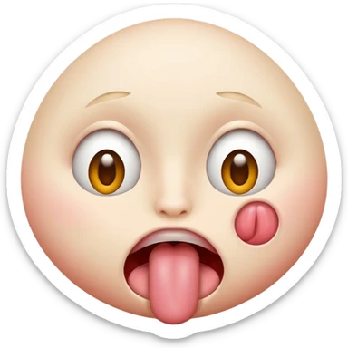 Face with tongue sticking out and rolled back eyes sticker