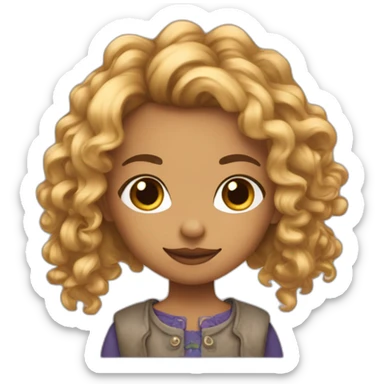 fille metisse cheveux bouclés en pleure sticker