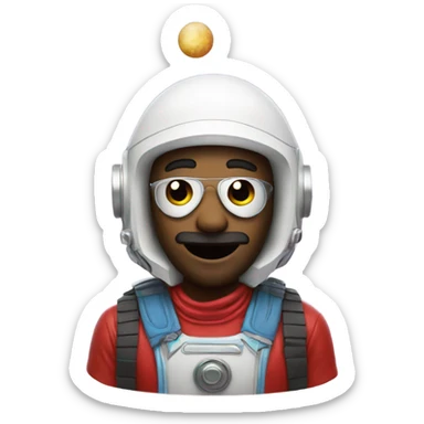 Coachella spaceman in Santa hat sticker