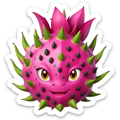 Dragon fruit emoji not spiny outside of dragonfruit  sticker