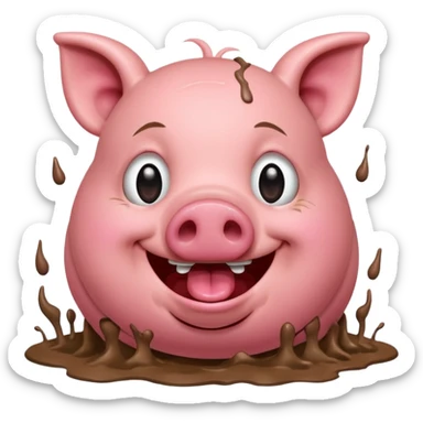 avec des larmes avec le cochon qui est mort de rire  sticker