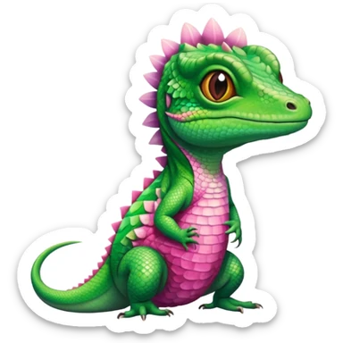 Lizard wearing a pink dress  sticker