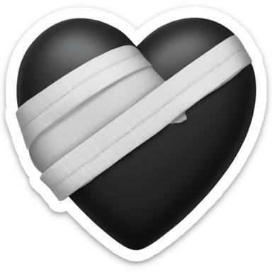 Black heart with bandages covering sticker