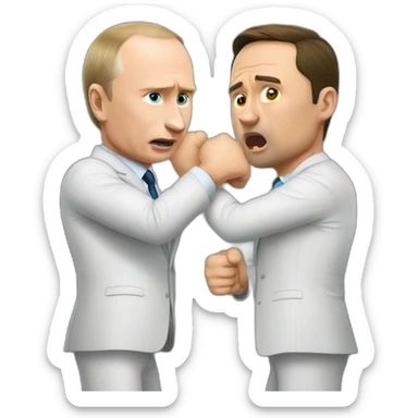 Putin fight with Zelensky sticker
