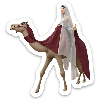 girl in veil under sky sticker