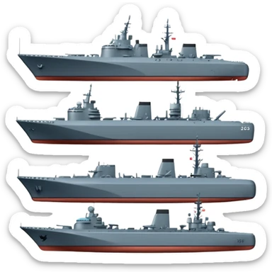 zaproponuj różne emotki z róznymi okrętami wojennymi sticker