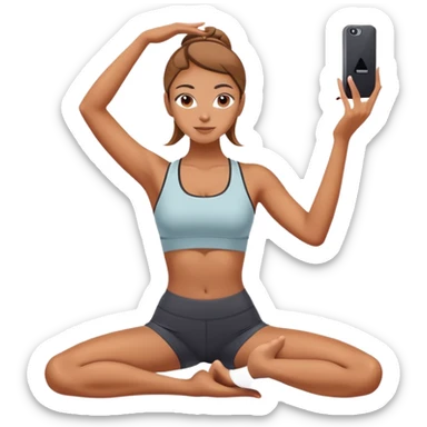 insta girlie doing yoga and taking selfie  sticker