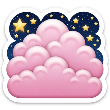 starry night sky, pink cloud sticker