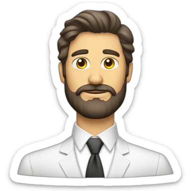 Hombre con barba vestido de traje blanco sticker