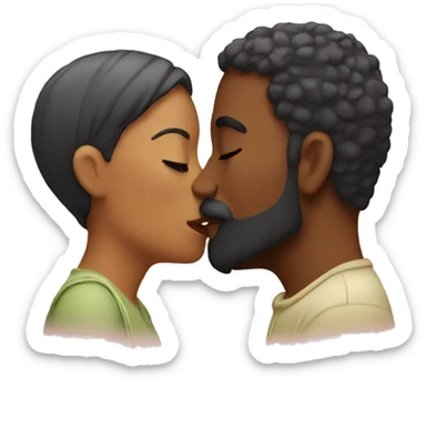 two people kissing sticker