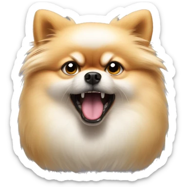 angry pomeranian fron faced sticker