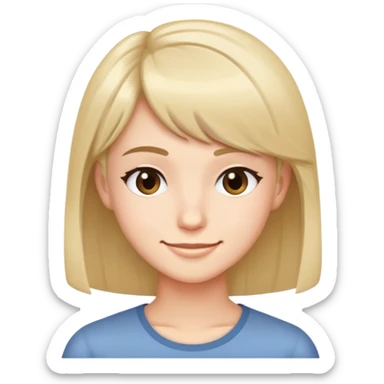 smirk with side bang and tucking the hair back with hand sticker