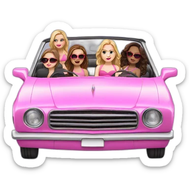 Mean girls in pink convertible sticker