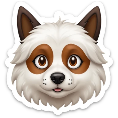pointy ears White dog with brown large spots and black around the eye sticker